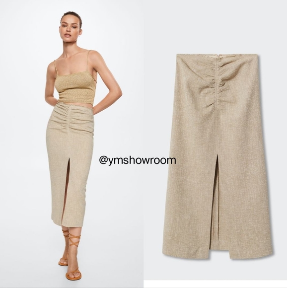 🔥Last 1🔥MANGO Linen skirt - Picture 1 of 3